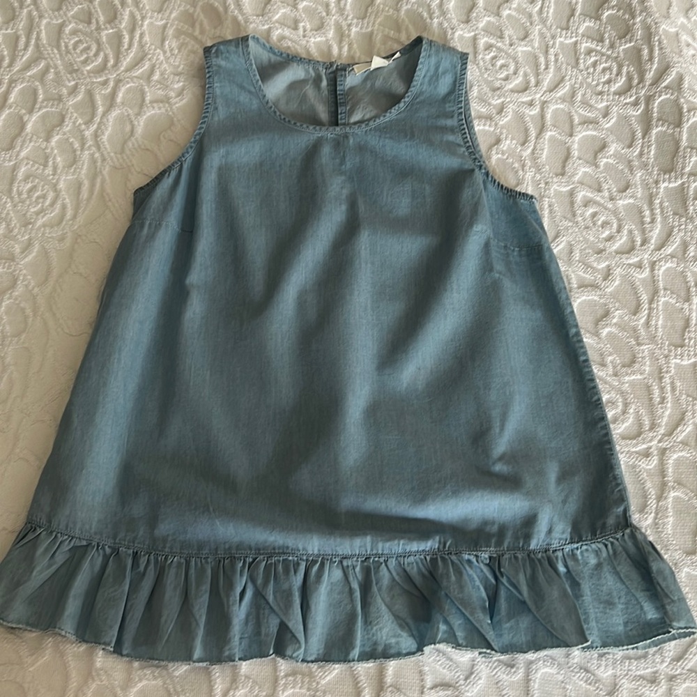 Lightweight ruffle denim top / tank size xs
